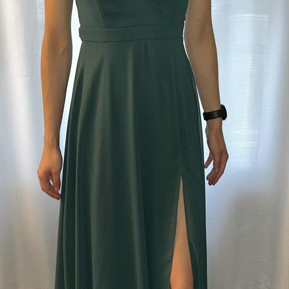 Lulu's Dark Green Lace Maxi Dress - Size Small - Picture 4 of 5